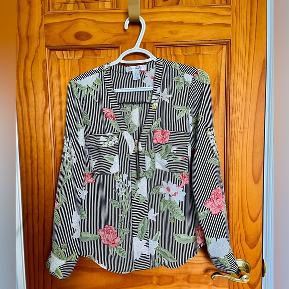 Urban Heritage Striped Floral Shirt, S - Picture 1 of 5